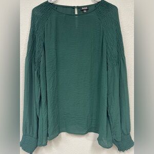 ana Forest Green Blouse with Long Sleeves